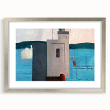 Modern Wall Art: Abstract Waterfront Scene with Bold Minimalist Style