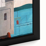 Modern Wall Art: Abstract Waterfront Scene with Bold Minimalist Style
