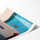 Modern Wall Art: Abstract Waterfront Scene with Bold Minimalist Style