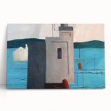 Modern Wall Art: Abstract Waterfront Scene with Bold Minimalist Style