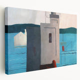 Modern Wall Art: Abstract Waterfront Scene with Bold Minimalist Style