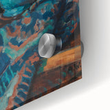 Abstract Still Life - Blue Vase and Textured Cloth Wall Art