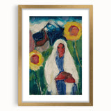 Abstract Sunflowers and Woman - Modern Colorful Wall Art Design