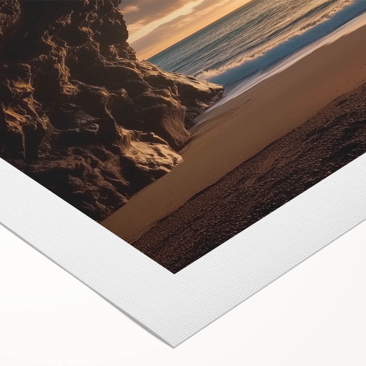 Rolled canvas artwork depicting a vibrant landscape with caves, showcasing rich colors and intricate details, ideal for home decor and art enthusiasts.