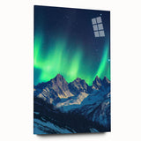 Acrylic glass artwork showcasing majestic cliffs overlooking a serene landscape, highlighting vibrant colors and intricate details, perfect for modern decor.