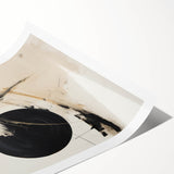 Custom Dining Room Wall Decor – Abstract Black & Beige Canvas