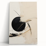 Custom Dining Room Wall Decor – Abstract Black & Beige Canvas