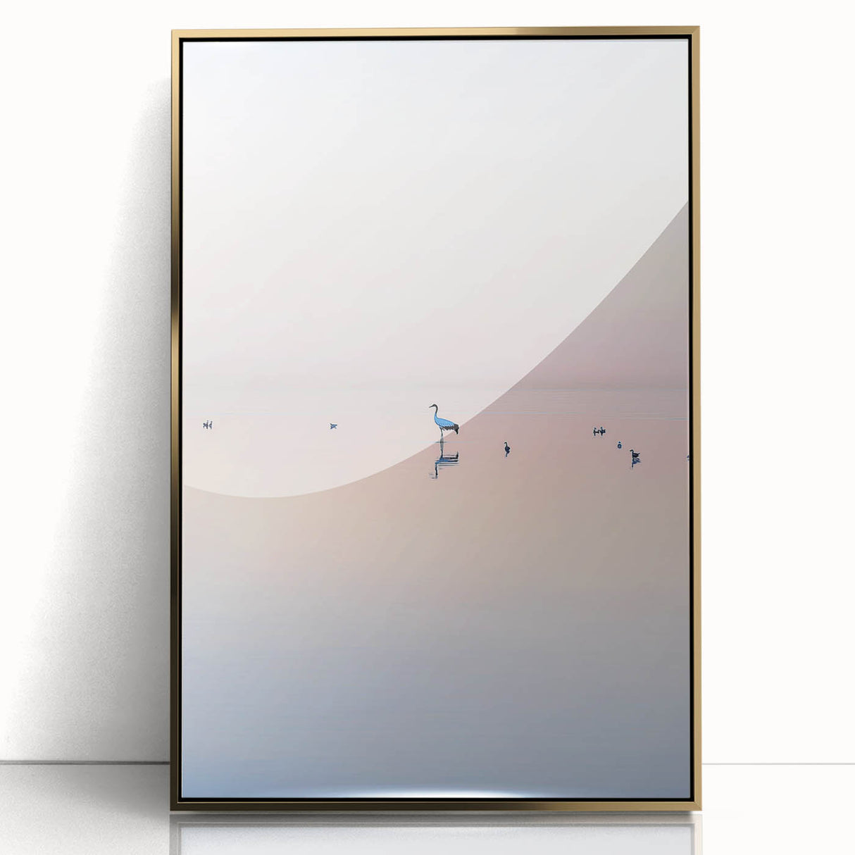 Minimalist Heron Office Wall Art – Modern Corporate Decor