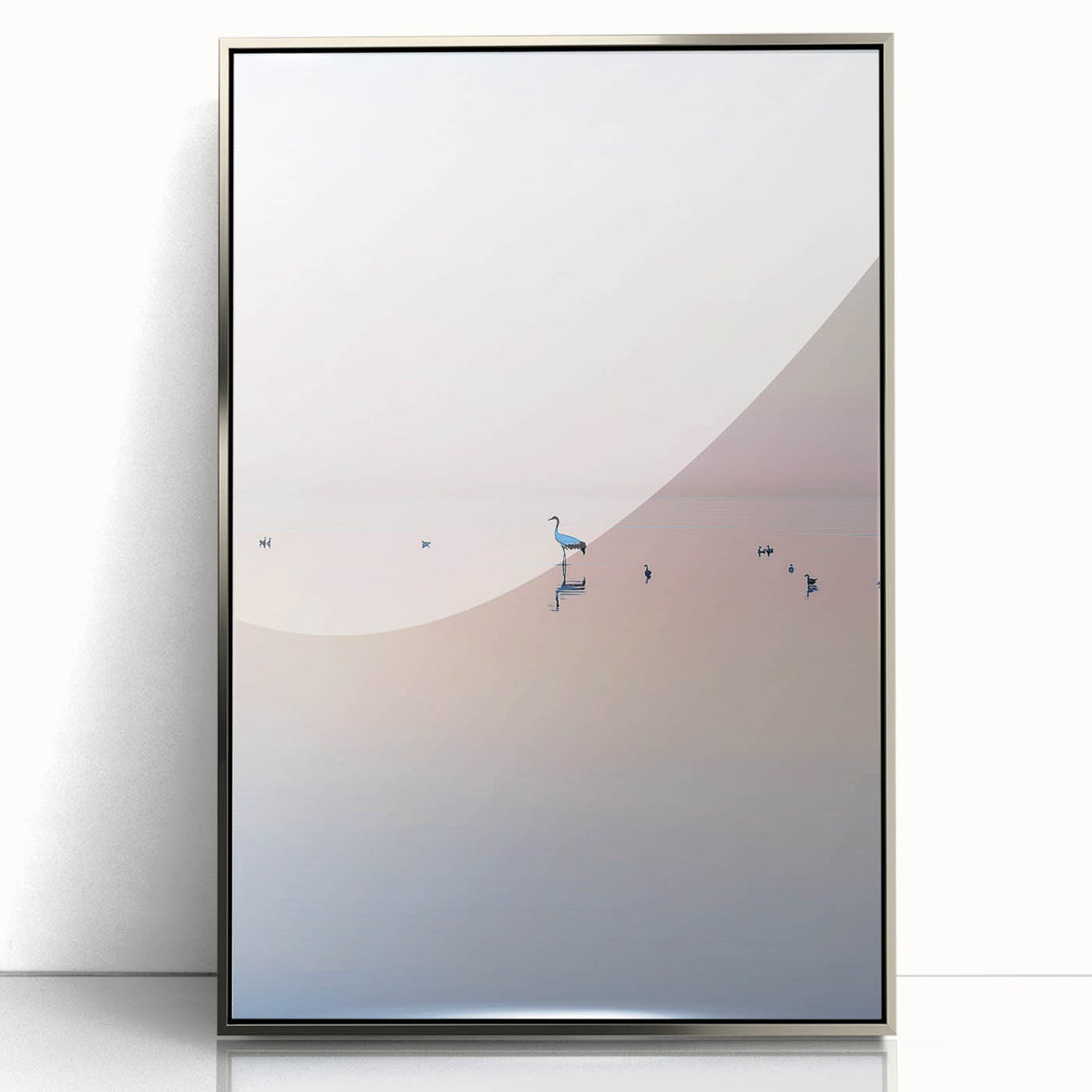 Minimalist Heron Office Wall Art – Modern Corporate Decor