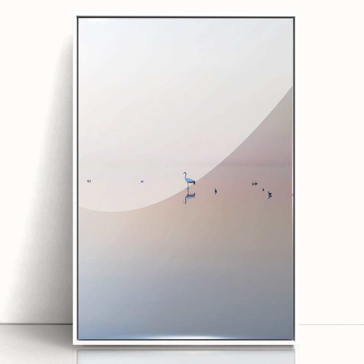 Minimalist Heron Office Wall Art – Modern Corporate Decor