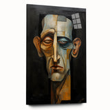 Abstract figurative acrylic artwork displayed in a side view, showcasing vibrant colors and intricate details, ideal for modern home decor or gallery exhibitions. Perfect for art enthusiasts looking to enhance their space with unique artistic expressions.