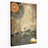 Stretched canvas wall art featuring an abstract floral design in vibrant colors, showcasing intricate patterns and textures, ideal for modern home decor.
