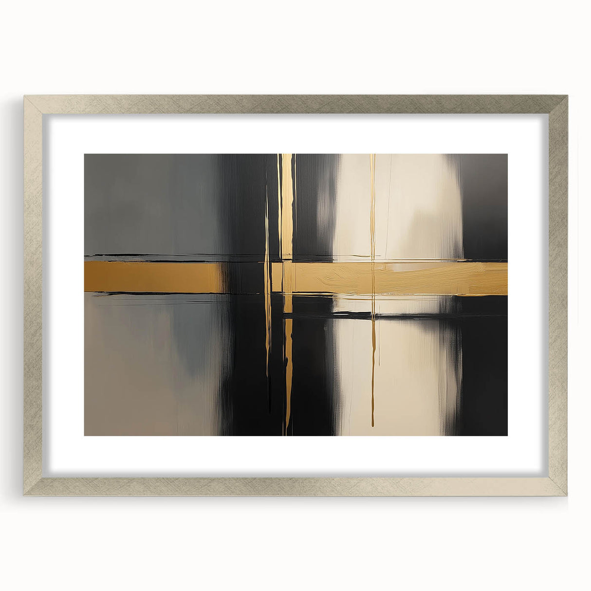 Abstract geometric frame with a matte silver finish, showcasing a modern design ideal for contemporary home decor. Perfect for adding a stylish touch to any interior.