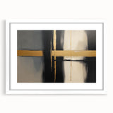 Abstract geometric frame with a white mat, showcasing a modern design, perfect for enhancing contemporary interiors, available in various sizes for versatile decor options.