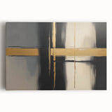 Abstract geometric stretched canvas art showcasing vibrant colors and intricate patterns, perfect for modern home decor. Ideal for enhancing contemporary spaces.