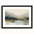 Abstract landscape wall art framed in black with a mat, showcasing vibrant colors and dynamic shapes, perfect for modern home decor or office spaces.