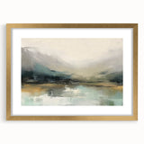 Abstract landscape wall art framed with a gold mat, showcasing vibrant colors and intricate designs, perfect for modern home decor and artistic expression.