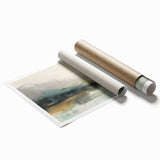 Abstract landscape wall art print showcasing vibrant colors and dynamic shapes, rolled and ready for framing, ideal for modern home decor.