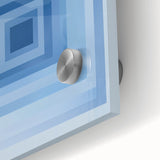 Geometric Abstract Wall Decor – Radiant Depth in Sky & Royal Blue