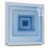 Geometric Abstract Wall Decor – Radiant Depth in Sky & Royal Blue