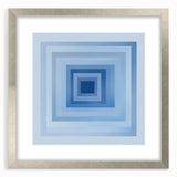 Geometric Abstract Wall Decor – Radiant Depth in Sky & Royal Blue