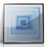 Geometric Abstract Wall Decor – Radiant Depth in Sky & Royal Blue