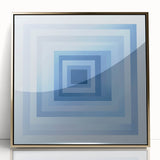 Geometric Abstract Wall Decor – Radiant Depth in Sky & Royal Blue