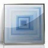 Geometric Abstract Wall Decor – Radiant Depth in Sky & Royal Blue
