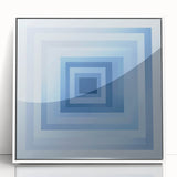 Geometric Abstract Wall Decor – Radiant Depth in Sky & Royal Blue