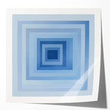 Geometric Abstract Wall Decor – Radiant Depth in Sky & Royal Blue