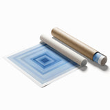 Geometric Abstract Wall Decor – Radiant Depth in Sky & Royal Blue