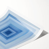 Geometric Abstract Wall Decor – Radiant Depth in Sky & Royal Blue