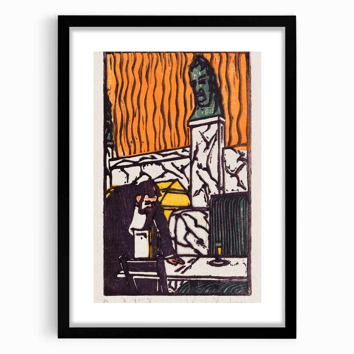 Expressionist Art - Bold Café Scene with Vibrant Colors