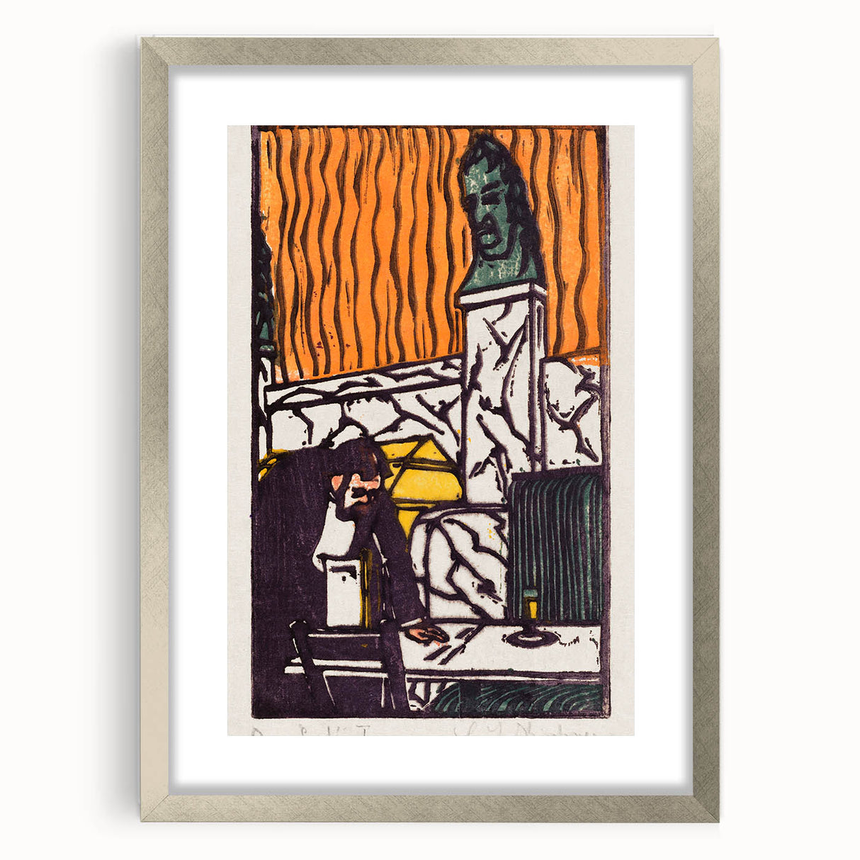 Expressionist Art - Bold Café Scene with Vibrant Colors