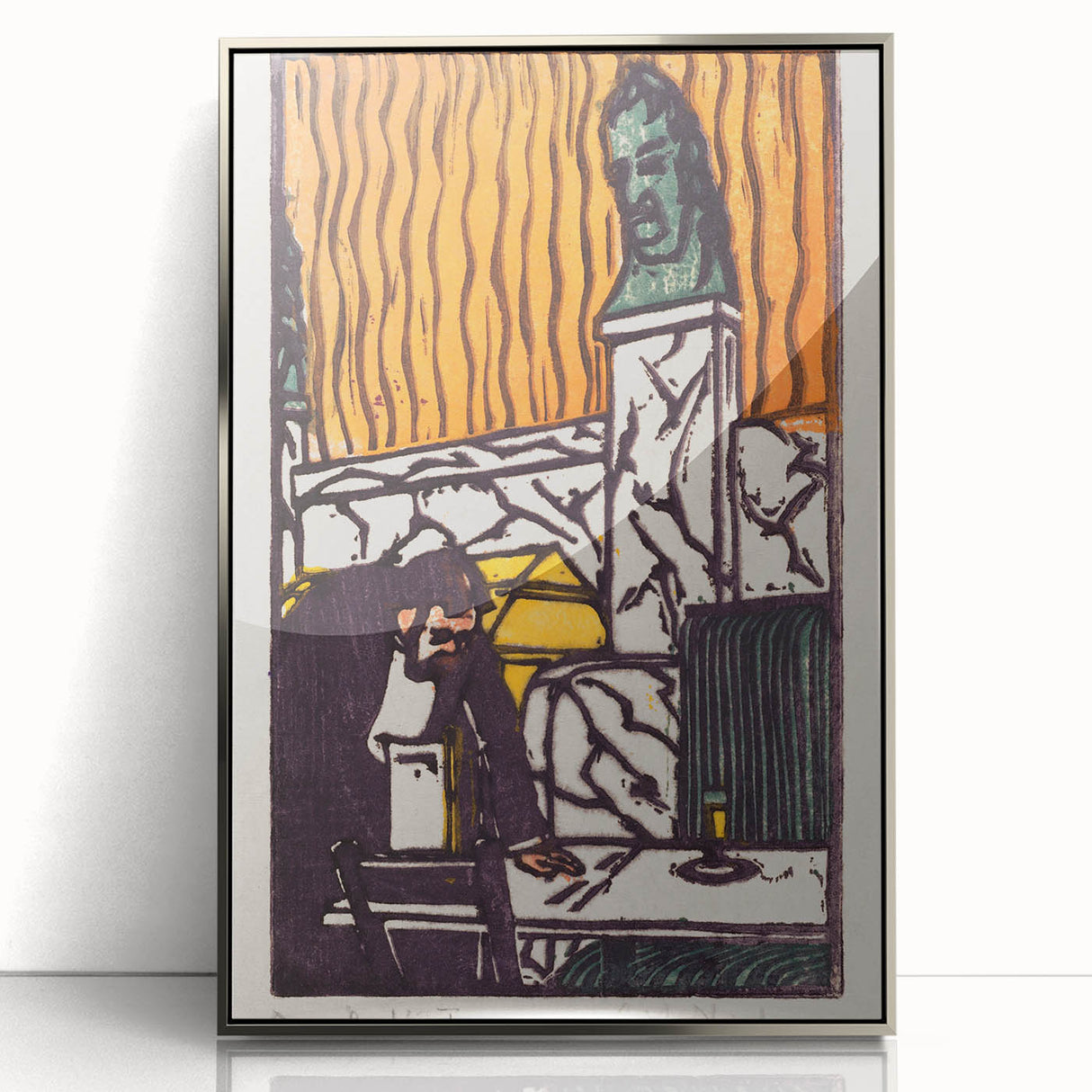 Expressionist Art - Bold Café Scene with Vibrant Colors