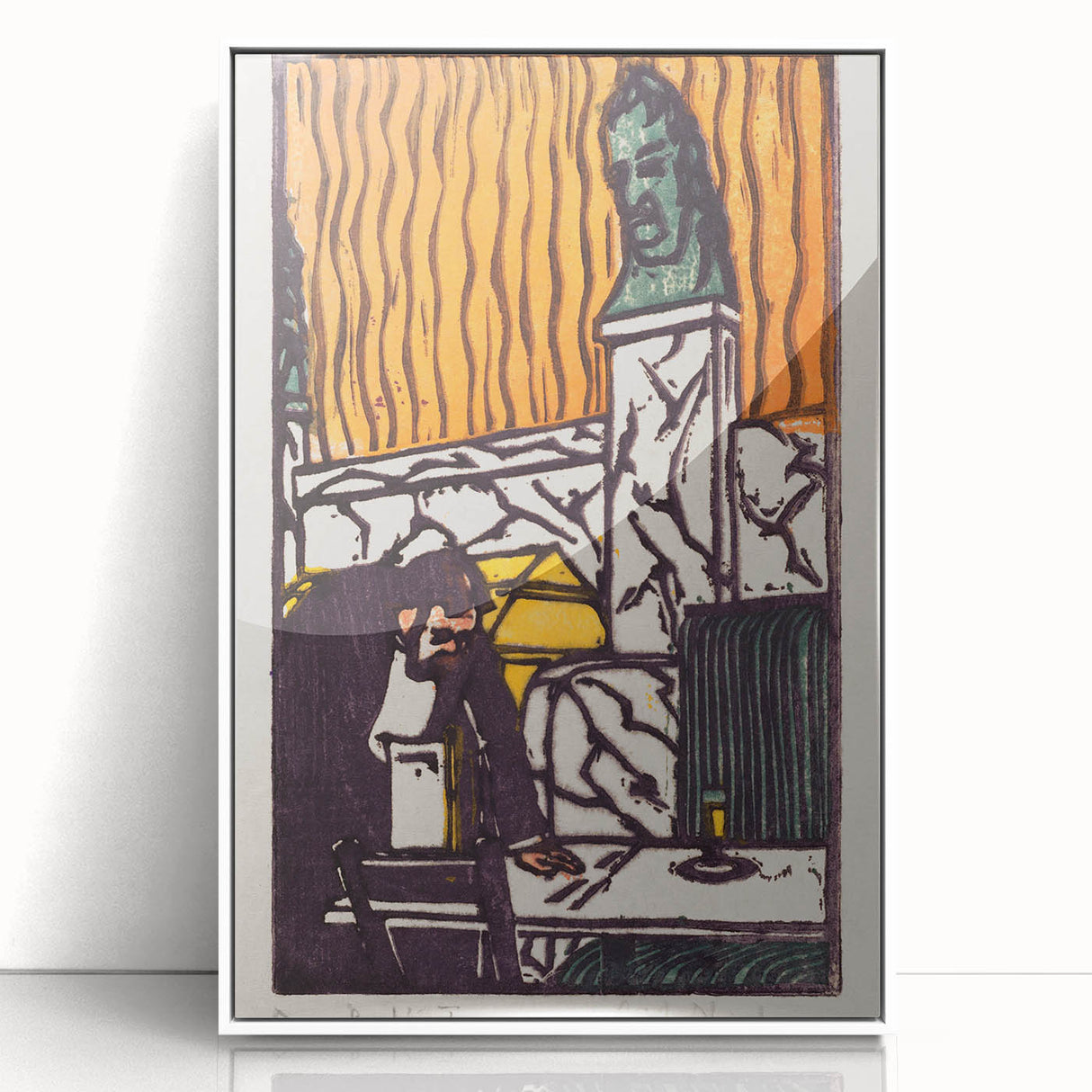Expressionist Art - Bold Café Scene with Vibrant Colors