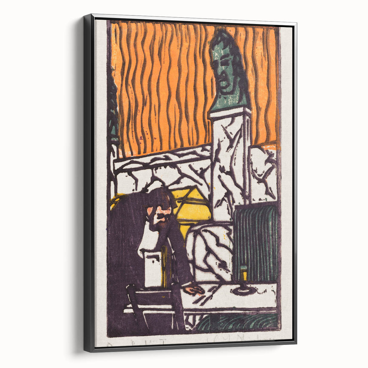 Expressionist Art - Bold Café Scene with Vibrant Colors