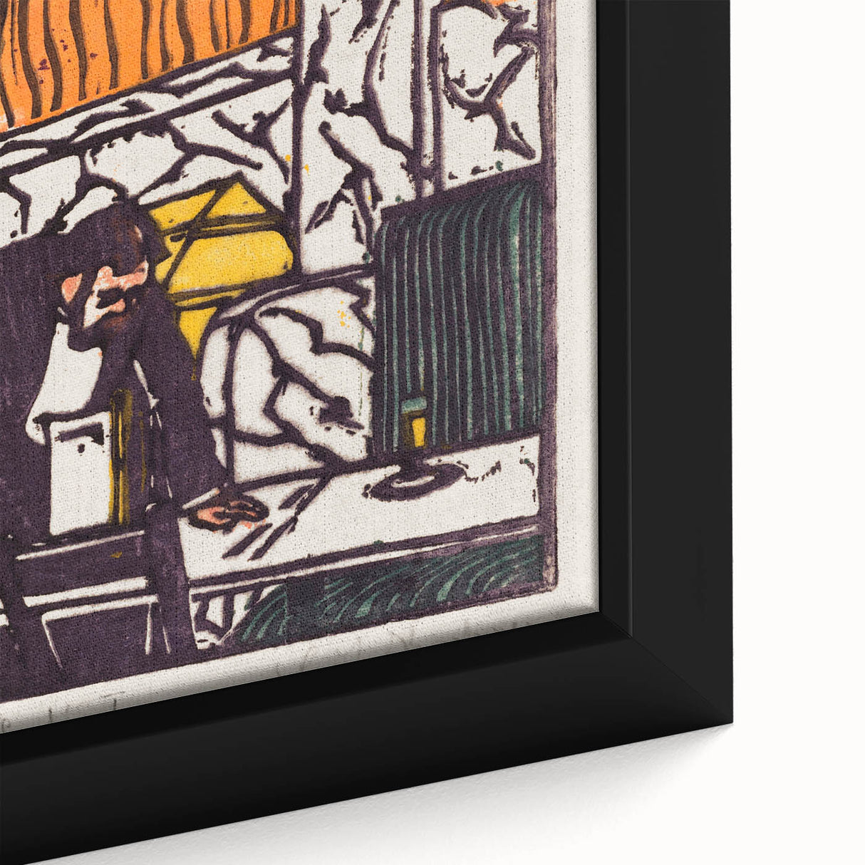 Expressionist Art - Bold Café Scene with Vibrant Colors