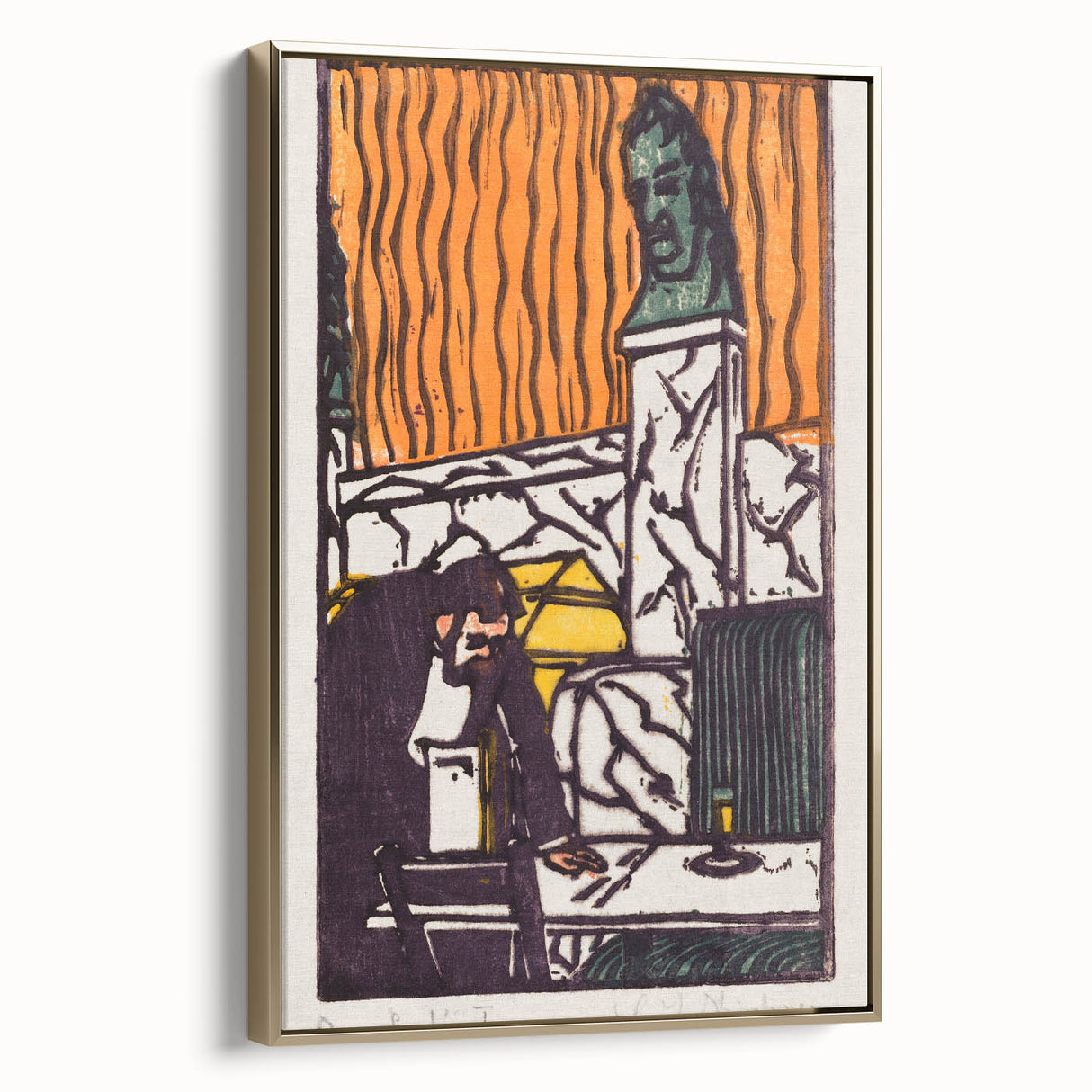Expressionist Art - Bold Café Scene with Vibrant Colors