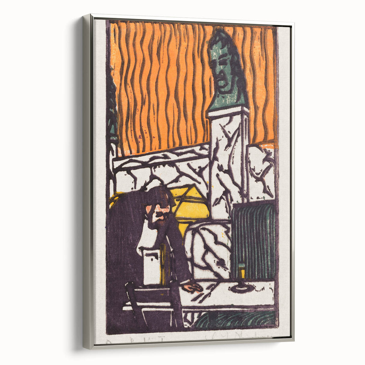 Expressionist Art - Bold Café Scene with Vibrant Colors