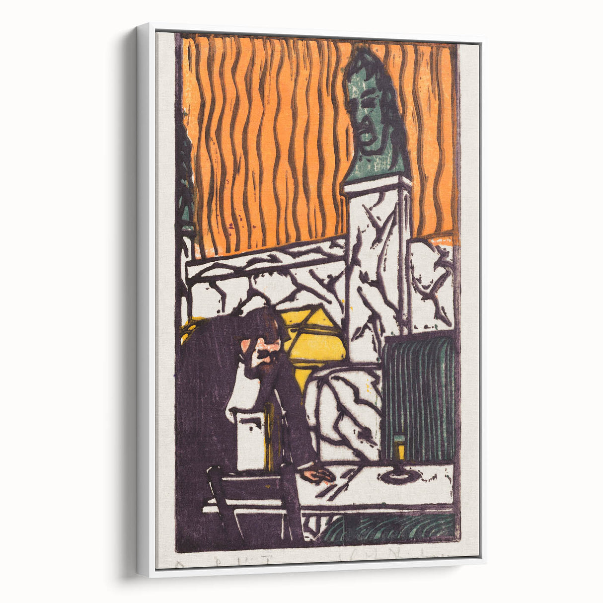 Expressionist Art - Bold Café Scene with Vibrant Colors