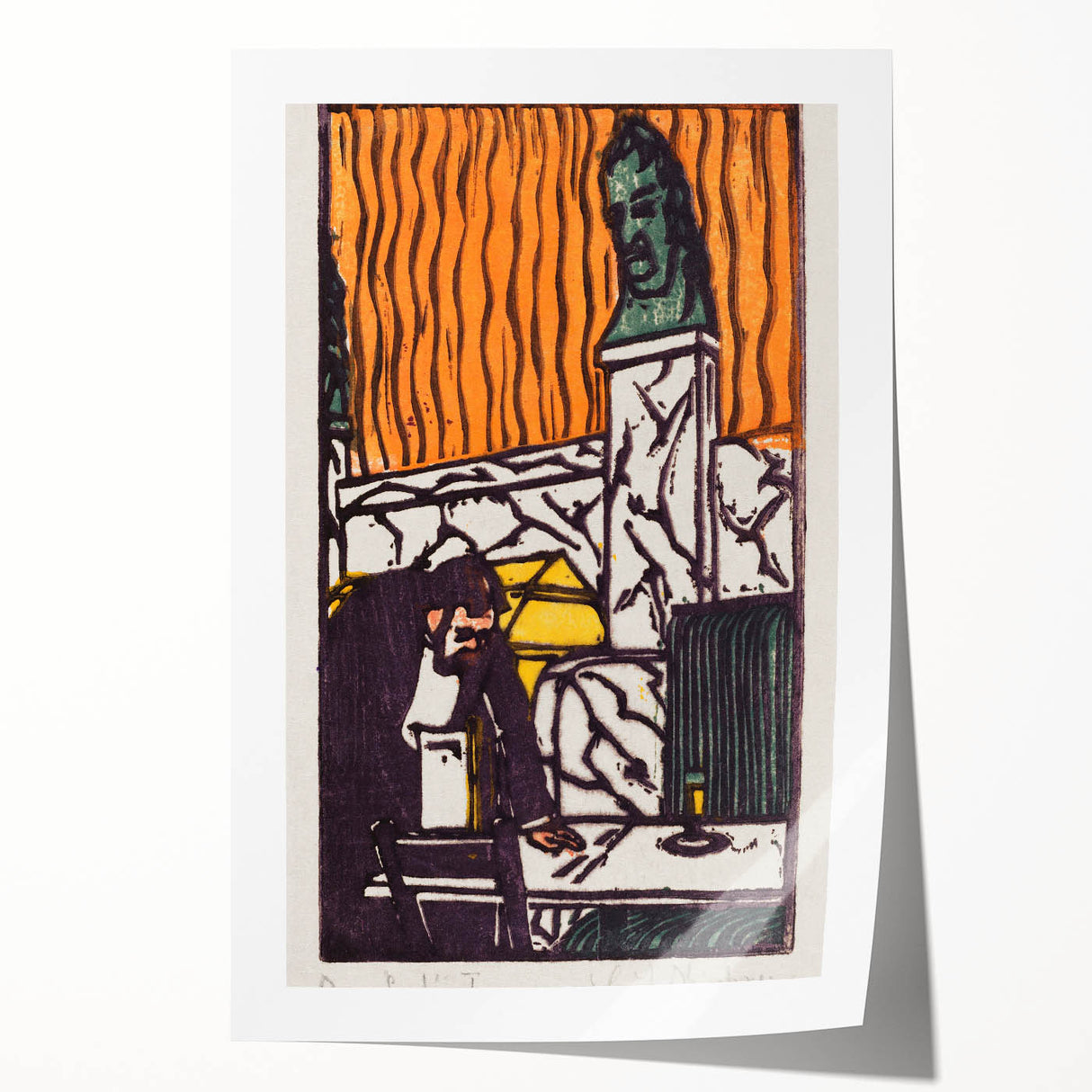 Expressionist Art - Bold Café Scene with Vibrant Colors
