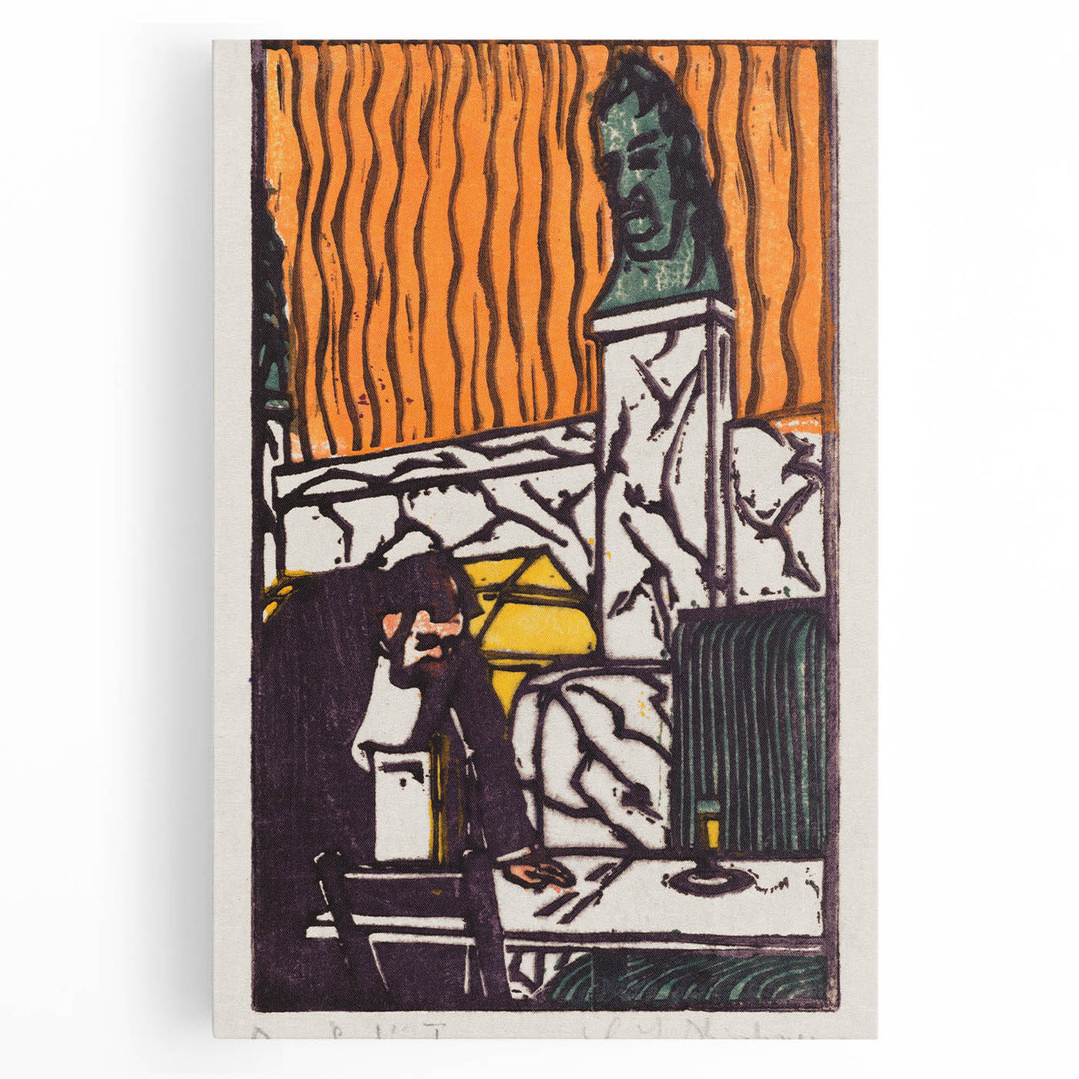 Expressionist Art - Bold Café Scene with Vibrant Colors