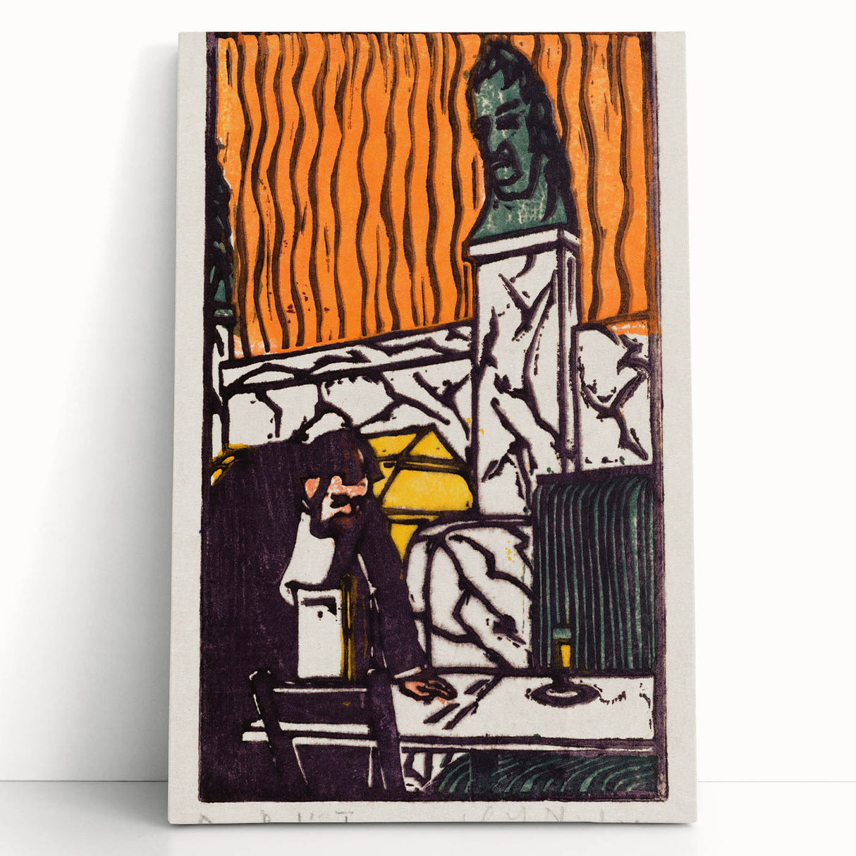 Expressionist Art - Bold Café Scene with Vibrant Colors