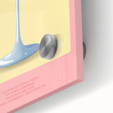 Large abstract wall art on acrylic glass featuring mid-century modernist style in vibrant colors.