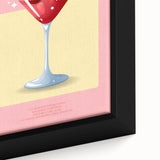 Extra large black wall art featuring colorful, textured food and drink motifs on framed canvas, ideal for living room decor.