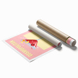 Extra large rolled print featuring a floral art design in soft pastel shades, suitable as classy bathroom wall art.