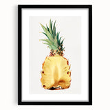 Extra large abstract art print featuring textured, colorful fruits on a black framed canvas, ideal for living room decor.
