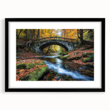 Black landscape bridge frame with a white mat, showcasing a modern design suitable for artwork display. Ideal for enhancing home decor aesthetics.