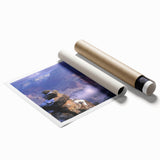 Vibrant landscape print showcasing dramatic canyons in rich earthy tones, rolled and packaged securely in a protective tube, perfect for home decor.